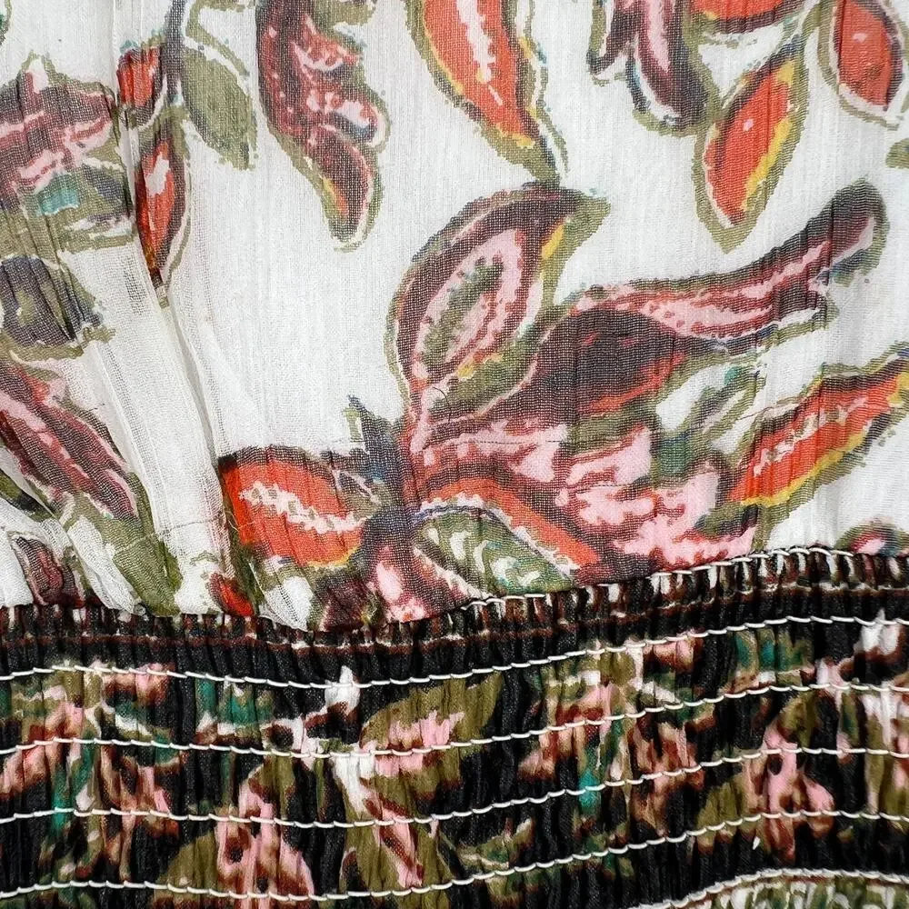Anthropologie Dress Womens 8 Floral Maxi Rainbow Boho Virginia Peasant Romantic - Picture 6 of 11